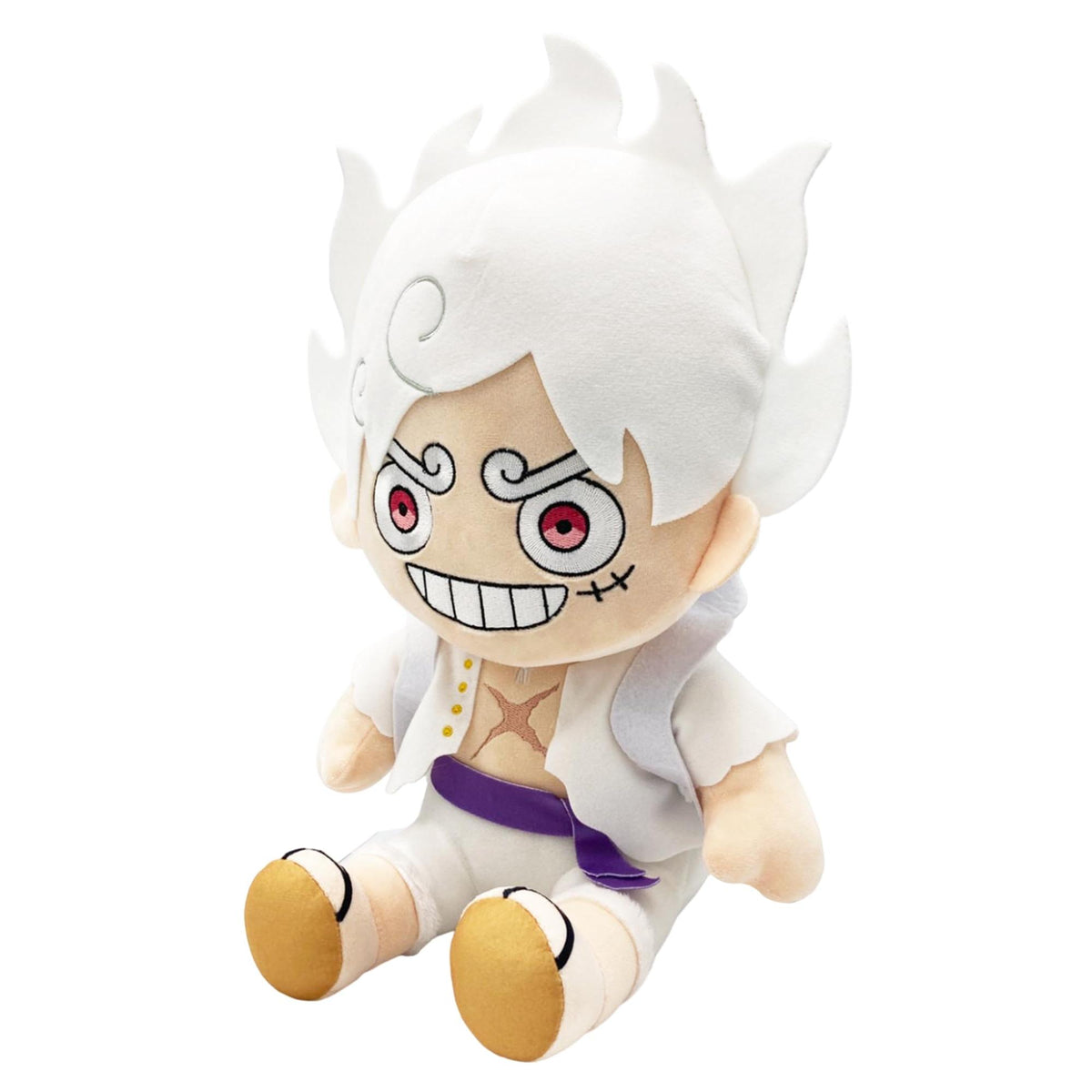 Great Eastern Entertainment One Piece - Monkey D. Luffy Gear 5 Grin Sitting Pose Plush 12" H