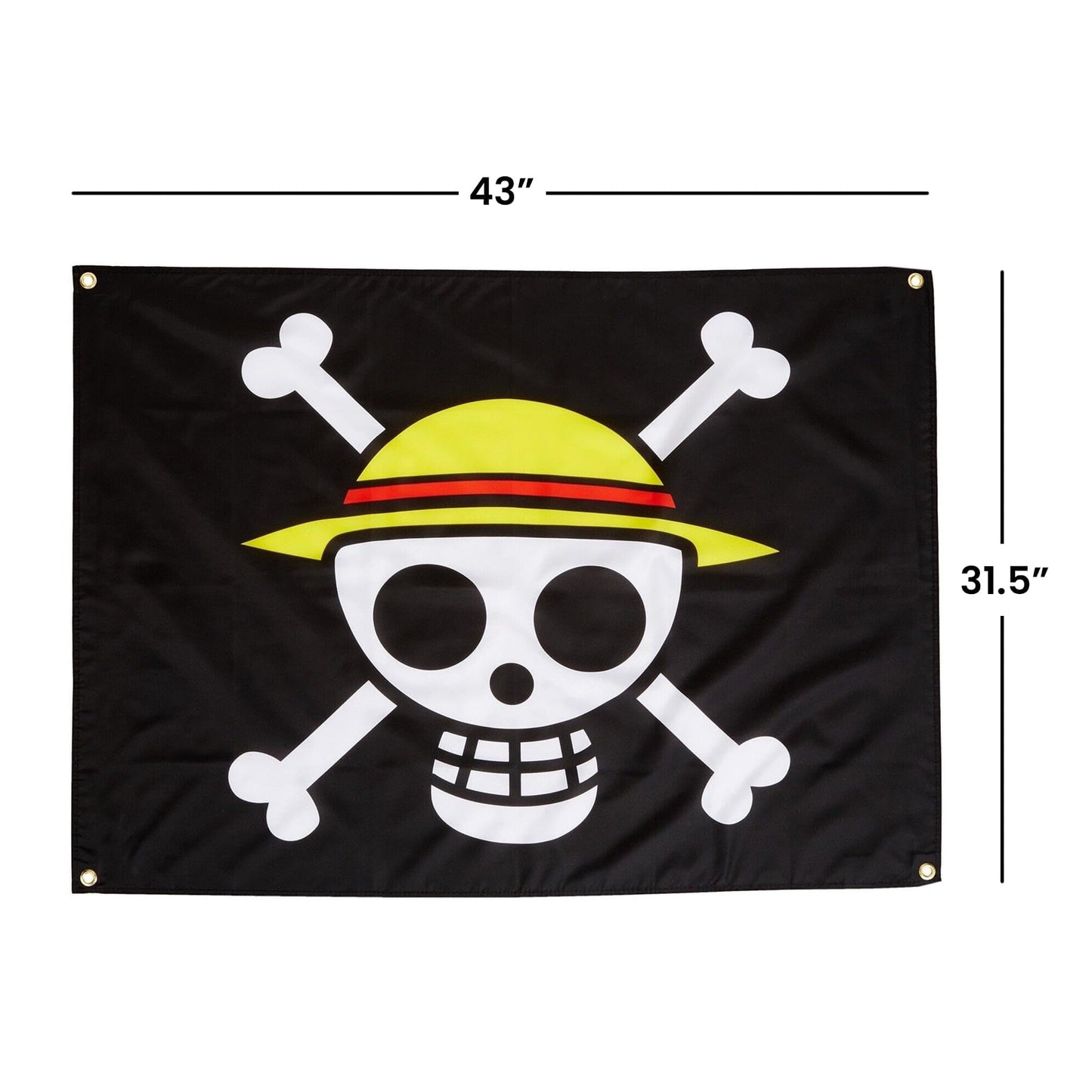 GE Animation GE-6468 One Piece Luffy's Straw Hat Pirate Flag Multi-colored, 31"