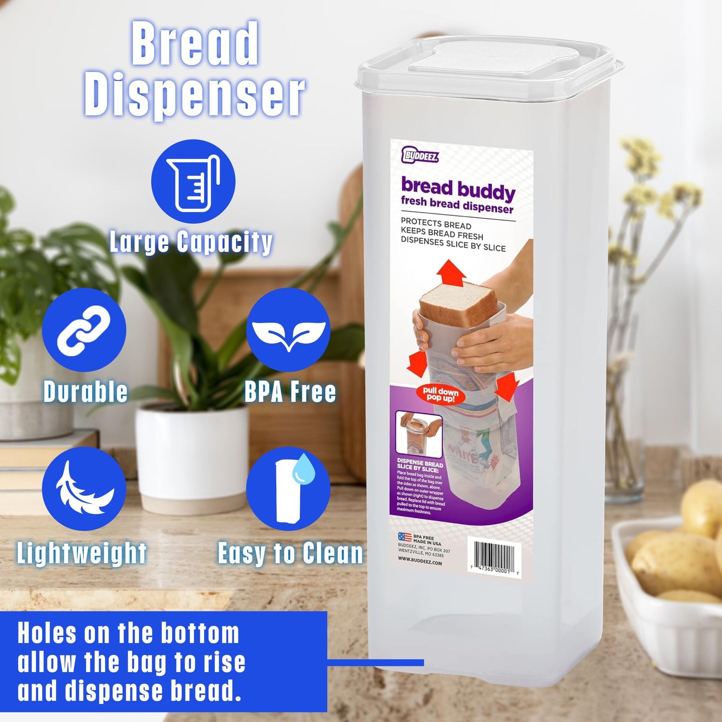 Buddeez Bread Buddy Bread Box Keep Your Loaf Fresh