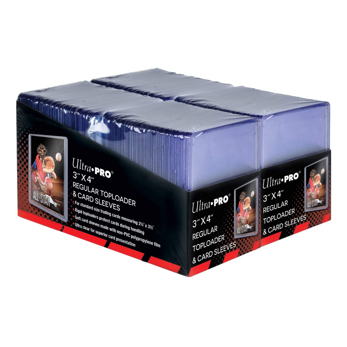 Ultra PRO 3" x 4" Clear Regular Top Loaders for Cards with Card Sleeves Bundle Standard Size 200ct Baseball Card Sleeves Trading Card Sleeve Baseball Card Protectors Toploader Card Protectors