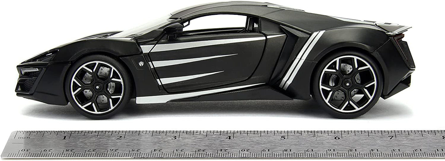Marvel Black Panther & Lykan Hypersport Die-cast Car, 1:24 ScaleVehicle & 2.75 Collectible Figurine