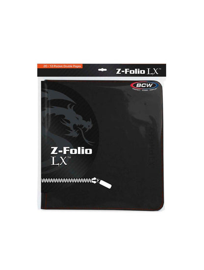 BCW Gaming 12-Pocket Z-Folio LX Trading Card Albums, Black