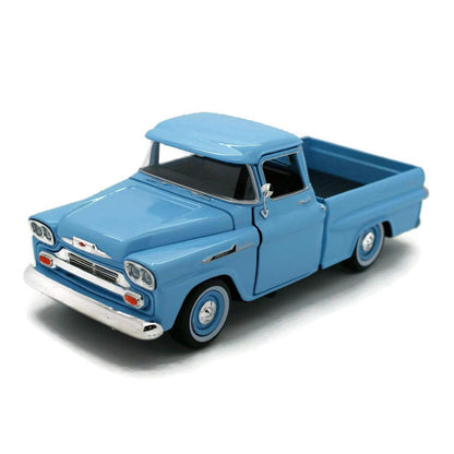 1958 Chevy Apache Fleetside Pickup Truck, Light Blue - Motormax 79311 - 1/24 scale Diecast Model Toy Car, unisex-children