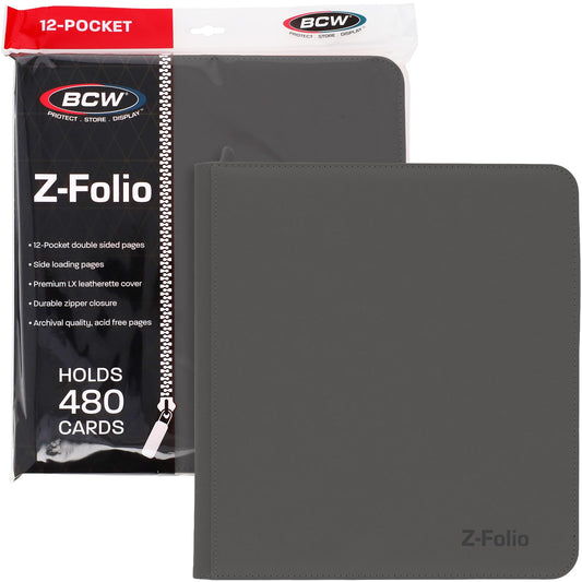 BCW Gaming 12-Pocket Z-Folio LX Trading Card Albums, Black