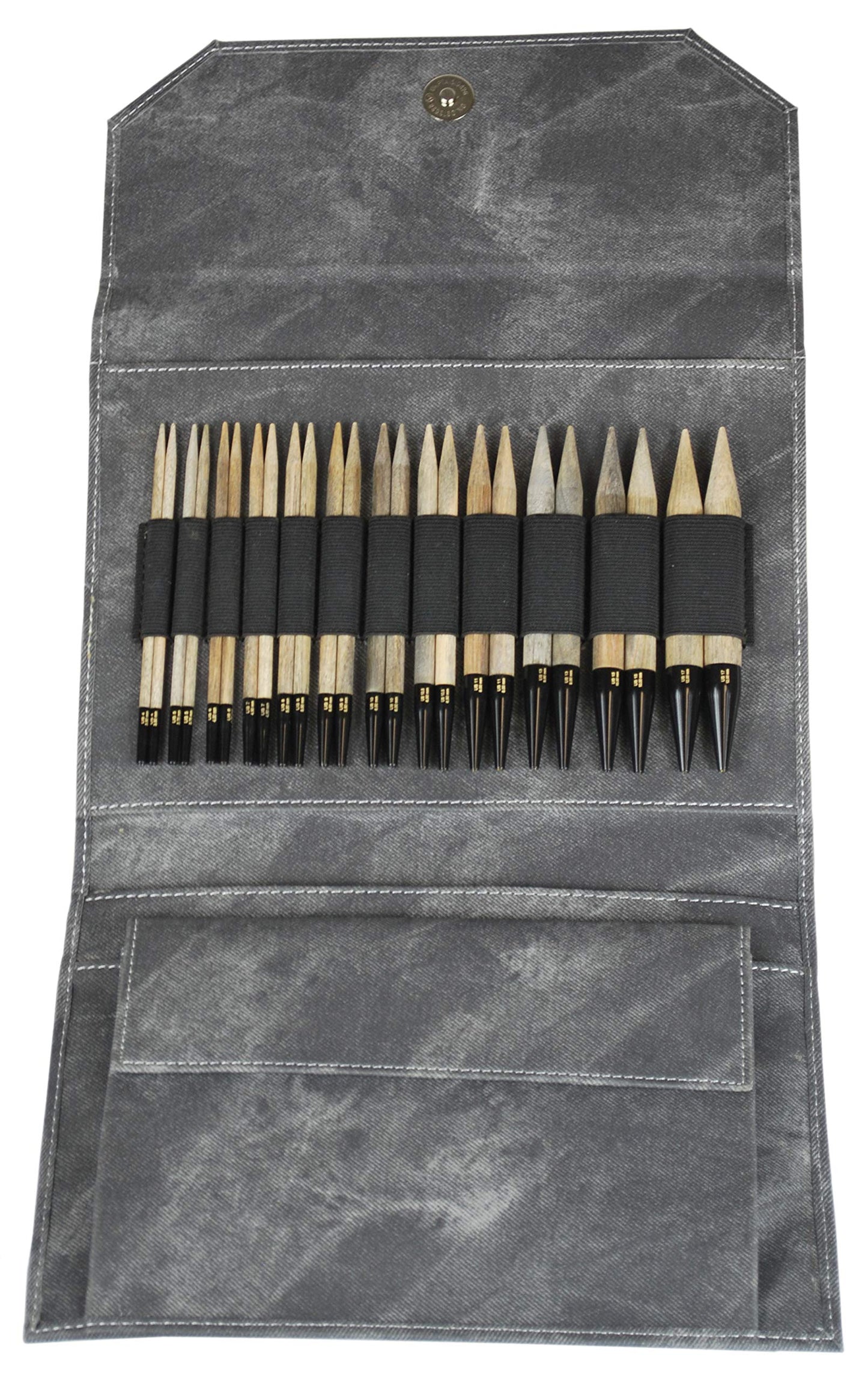 Lykke 5" Interchangeable Knitting Needle Set - Driftwood - Grey Denim