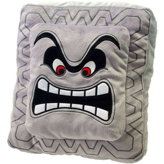 Nintendo Cotton Official Super Mario Thwomp Cushion/Pillow Plush, 12"