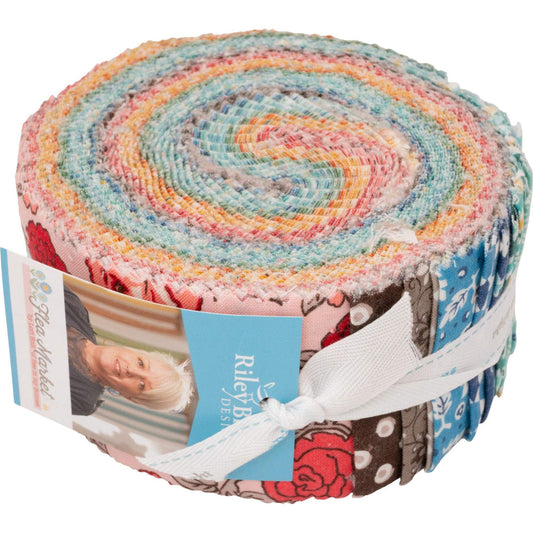 Lori Holt Flea Market Rolie Polie 40 2.5-inch Strips Jelly Roll Riley Blake Designs RP-10210-40, Assorted