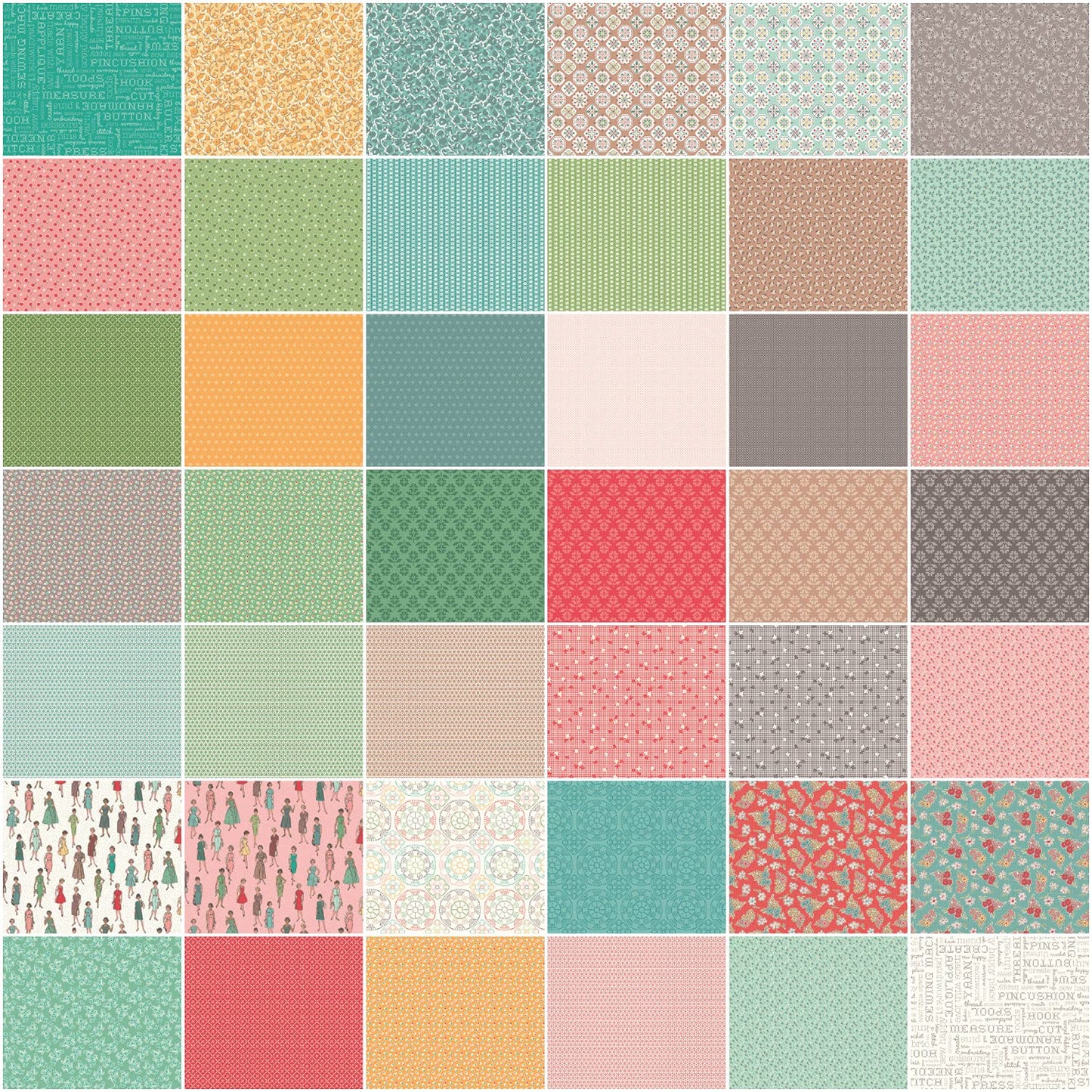 Stitch Fat Quarter Bundle by Lori Holt for Riley Blake Designs, 42 Pcs. (FQ-10920-42)