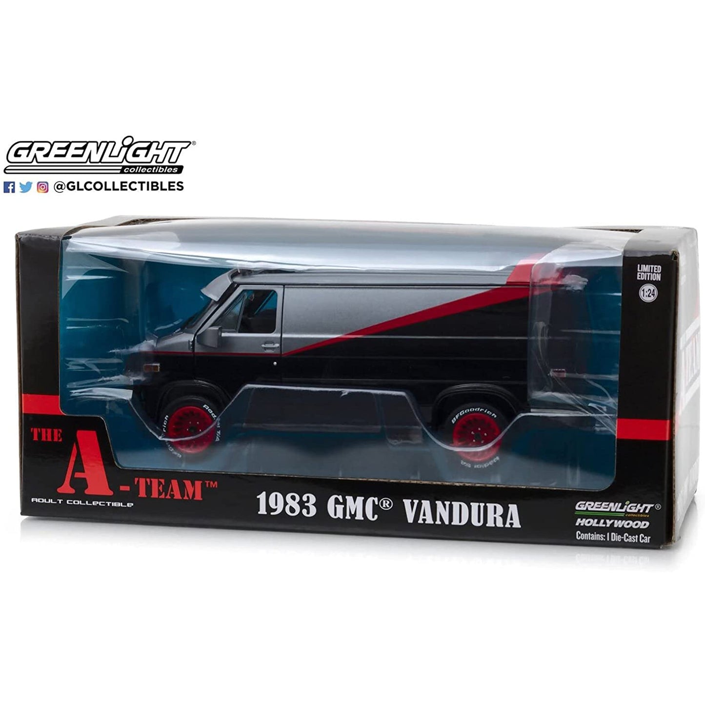 Greenlight 1:24 Hollywood - The A-Team - 1983 GMC Vandura,colors may vary