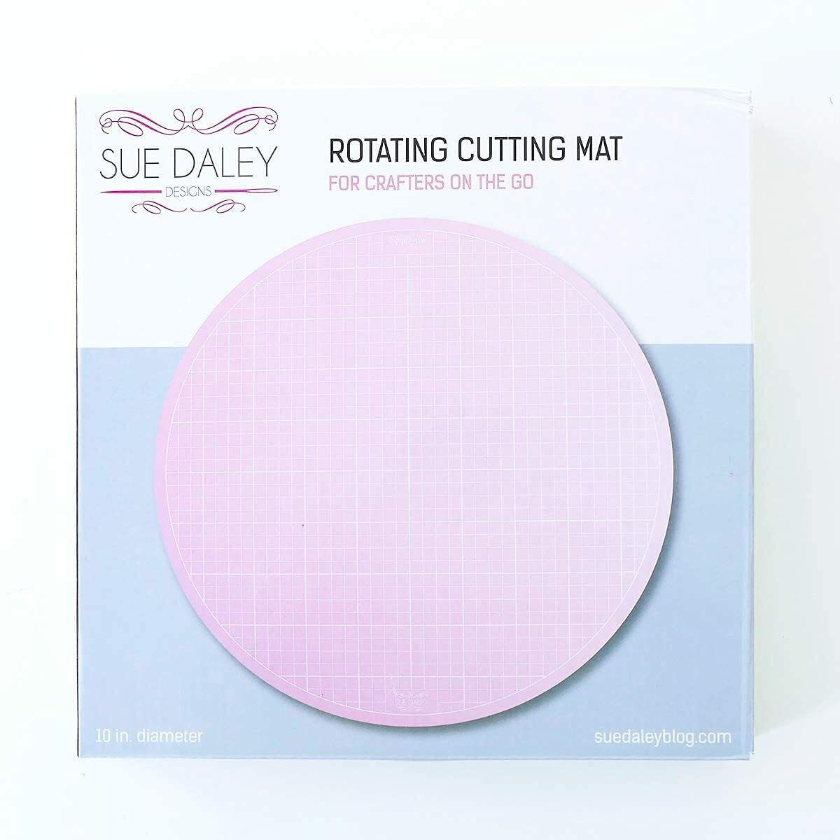 Sue Daley Designs Pink 10" Rotating Cutting Mat EPP English Paper Piecing Patchwork Sewing Quilting self Healing