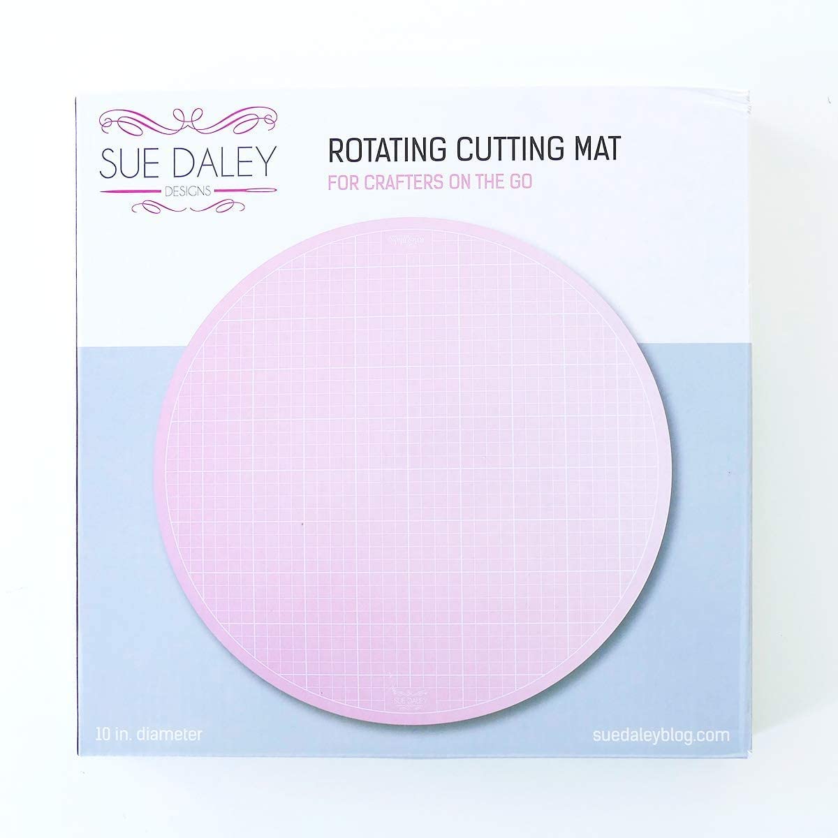 Sue Daley Designs Pink 10" Rotating Cutting Mat EPP English Paper Piecing Patchwork Sewing Quilting self Healing